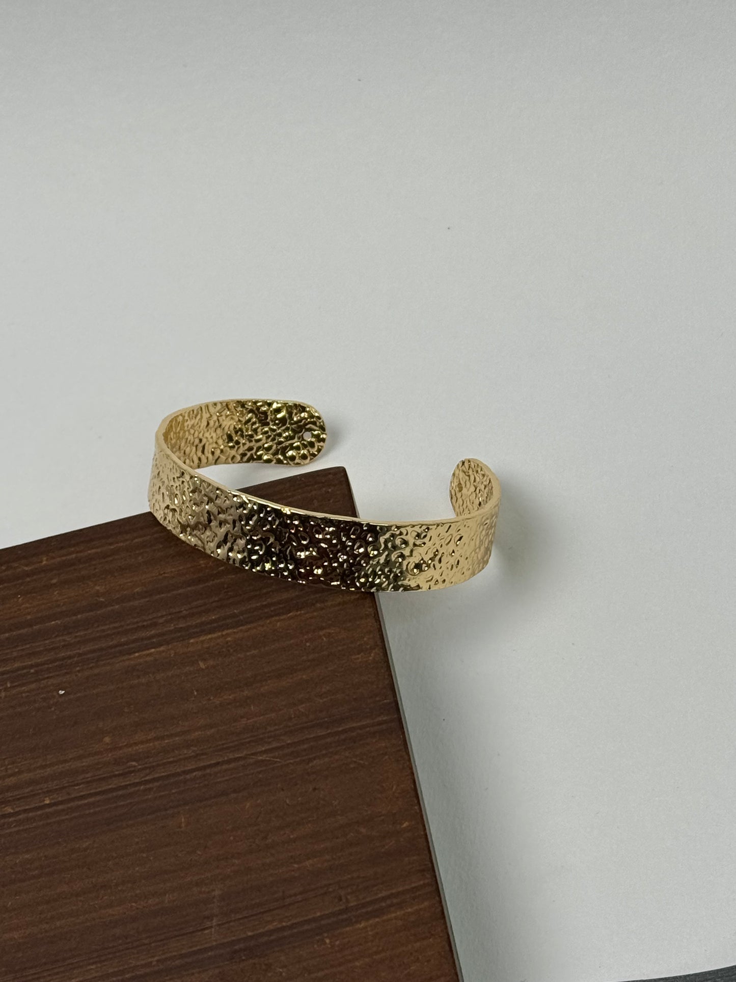 Hammered gold kada Bracelet -Sheessence