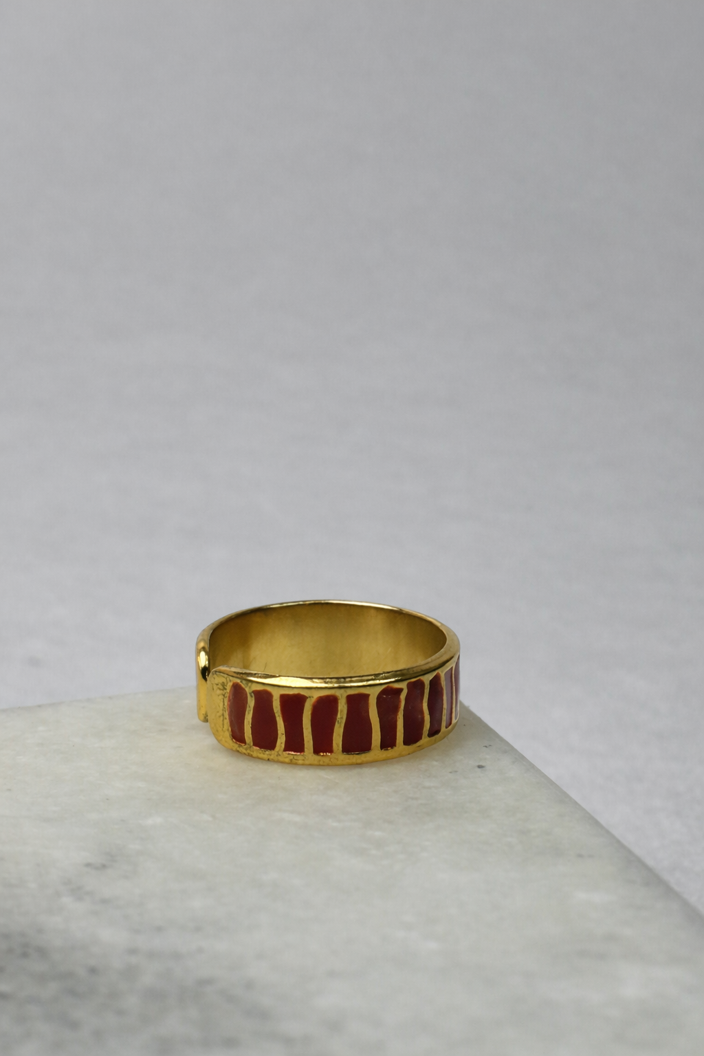 Red Stripe Minimalist Ring- sheessence