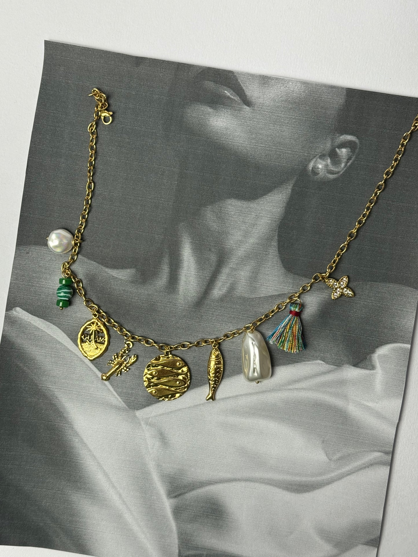 The waterproof ocean water charm necklace