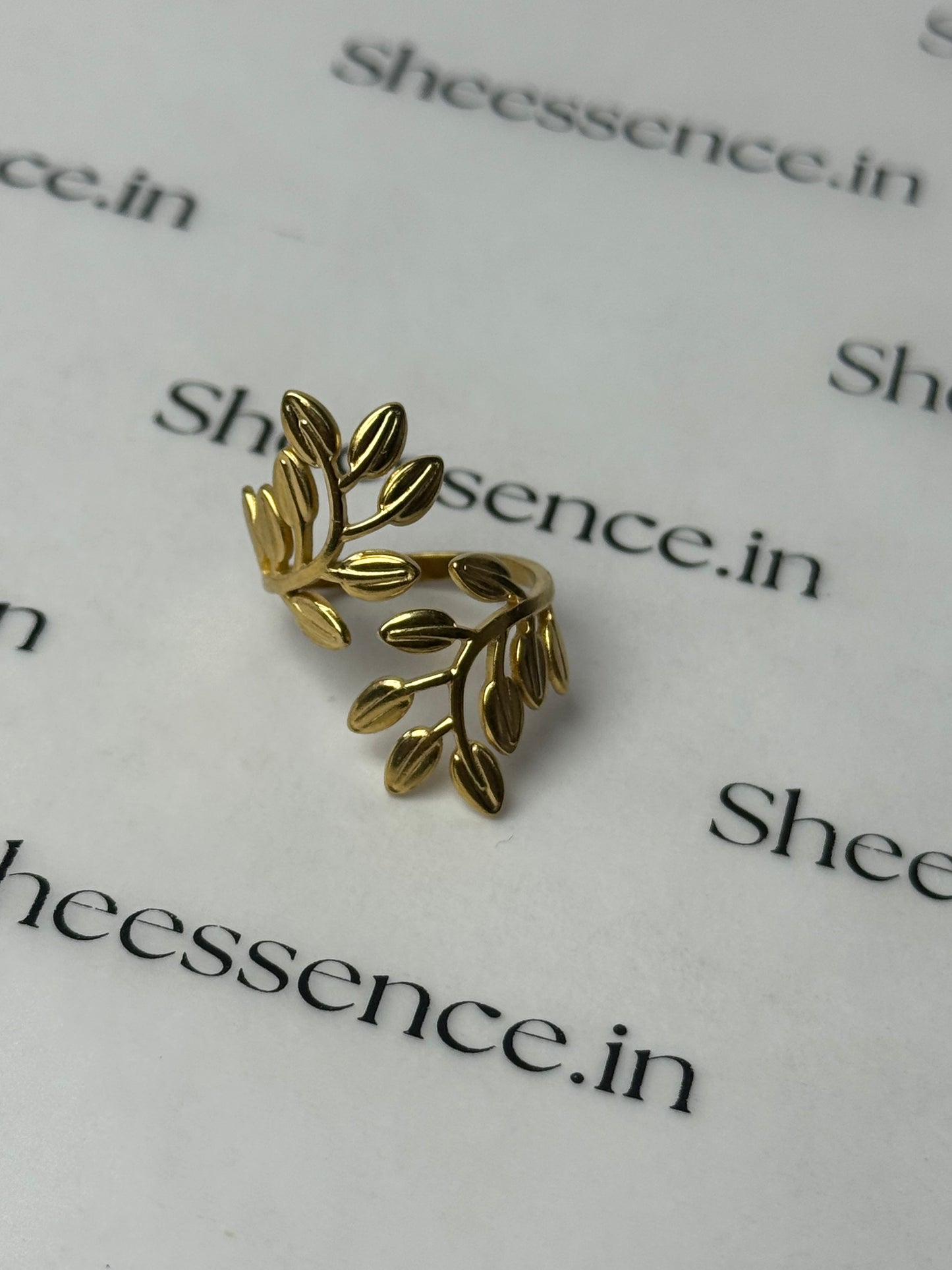 The Gaia Leaf Wrap Ring – Waterproof 18k Gold Plated 304 Stainless Steel