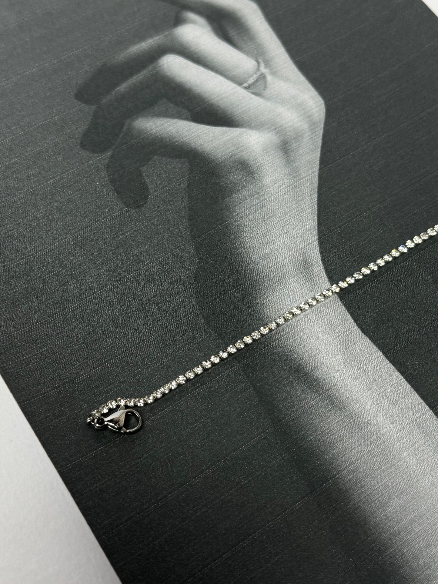 Classic Tennis Bracelet in Polished 304 Steel - Hypoallergenic & Waterproof