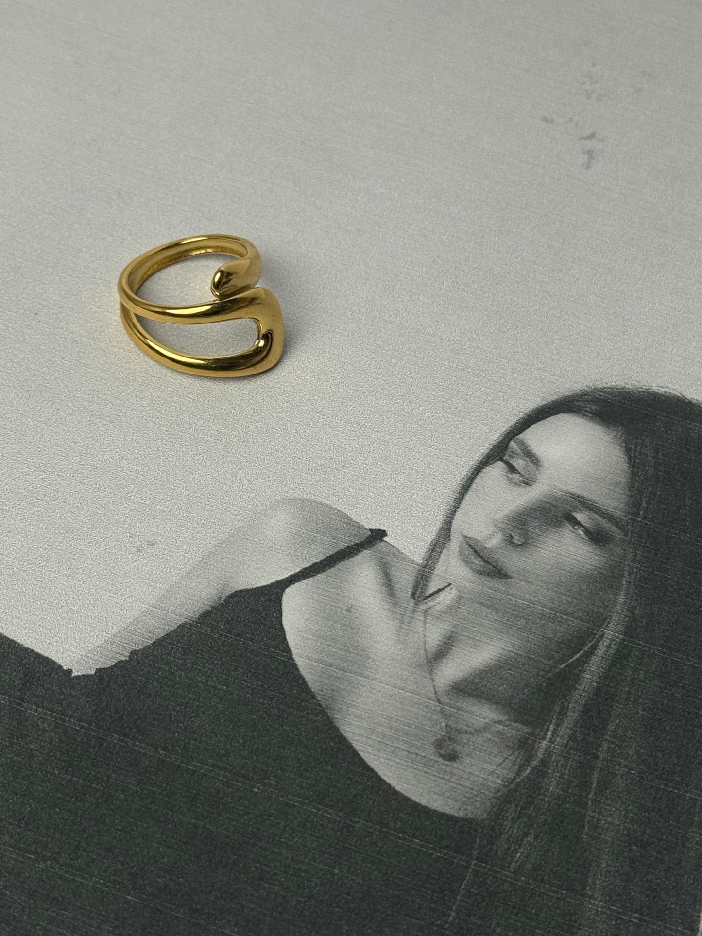 Liquid Gold Sculptural Ring - 18k Gold Plated Waterproof Statement Ring