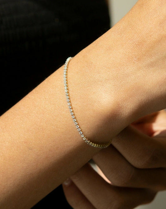 Classic Tennis Bracelet in Polished 304 Steel - Hypoallergenic & Waterproof