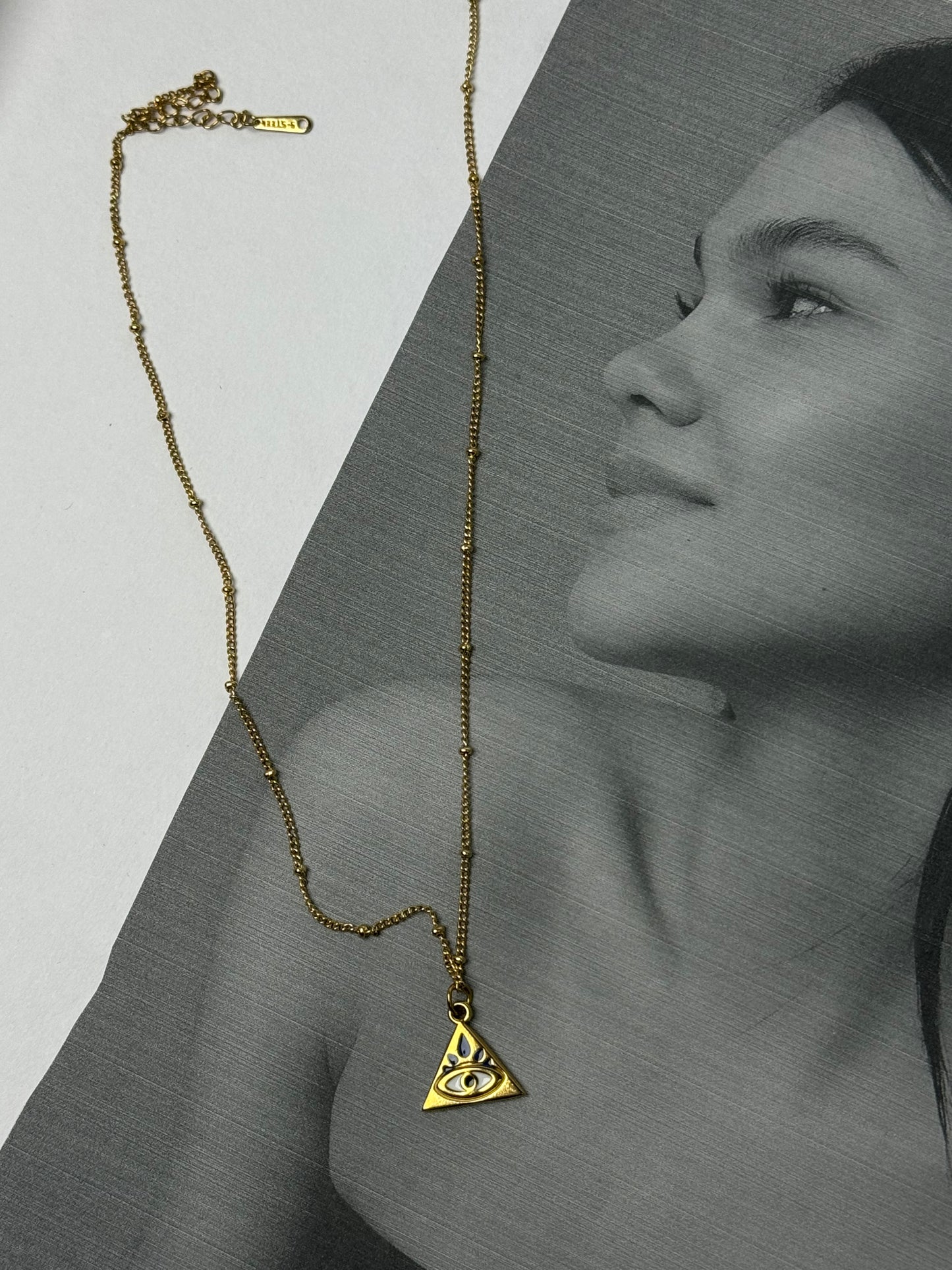 Evil eye Minimal pendant -Sheessence