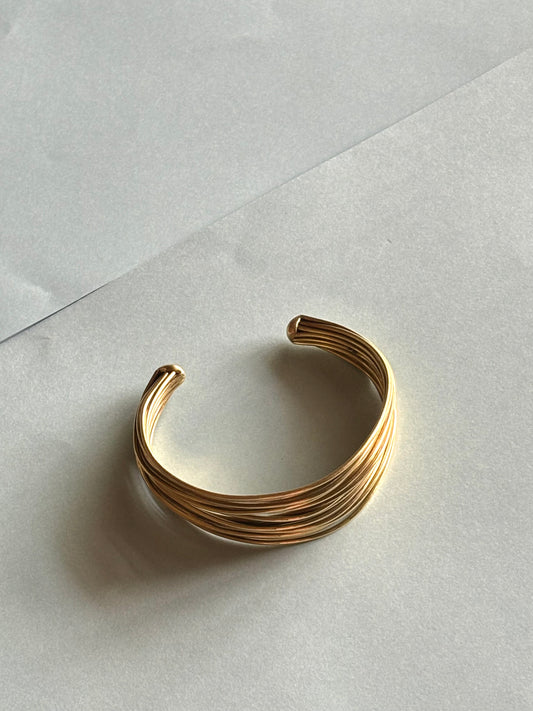 Gold Plated minimal Kada Bangle Cuff Bracelet