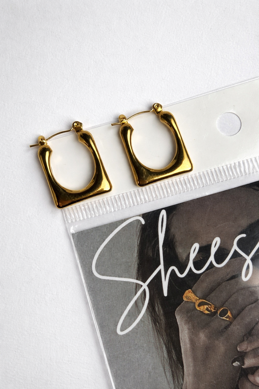 Classic Bold Huggies | Tarnish-Free Gold Square Hoops