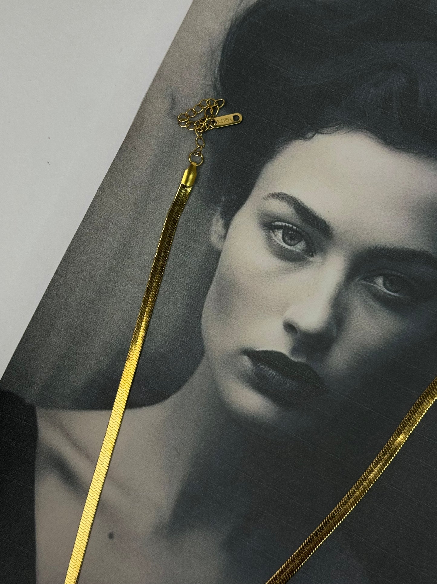 18K old Herringbone Flat snake chain -Sheessence