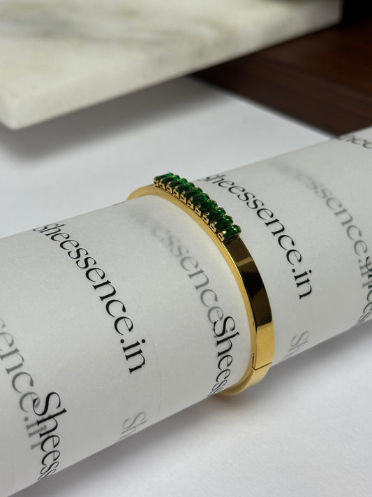 Chic 18K Gold Plated Stackable Kada | Waterproof Stainless Steel Wrist Bangle | Classic Gold Cuff for Women- Sheessence