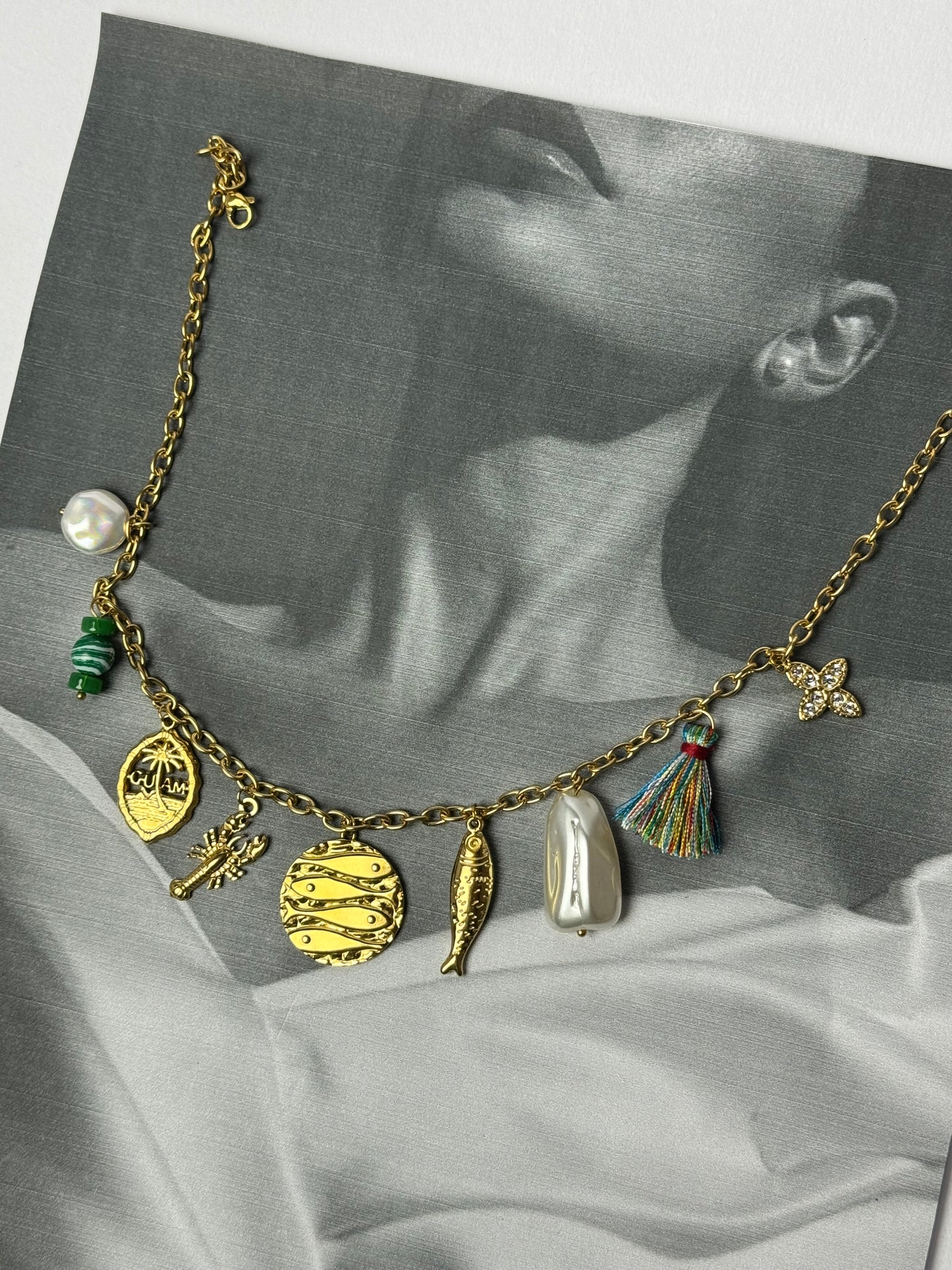 The waterproof ocean water charm necklace