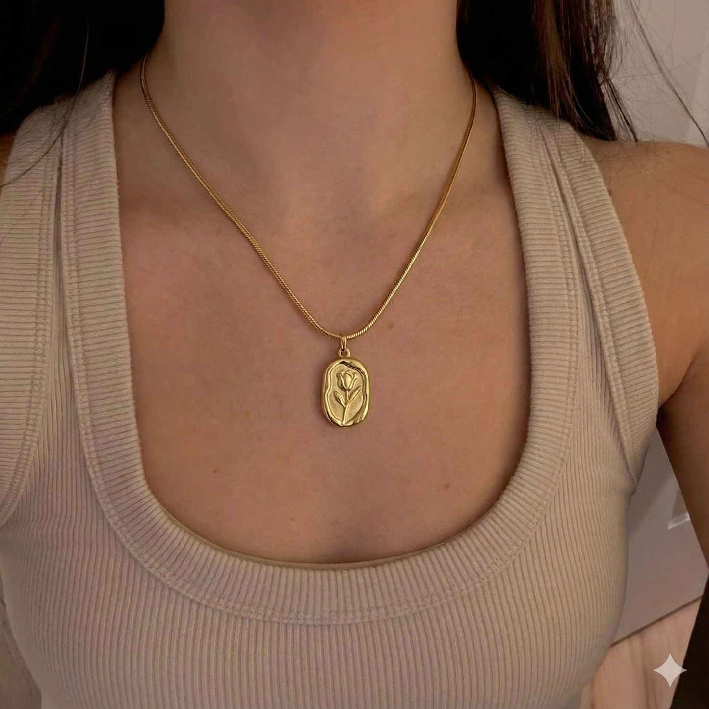 Minimal gold plated necklace by Sheessence