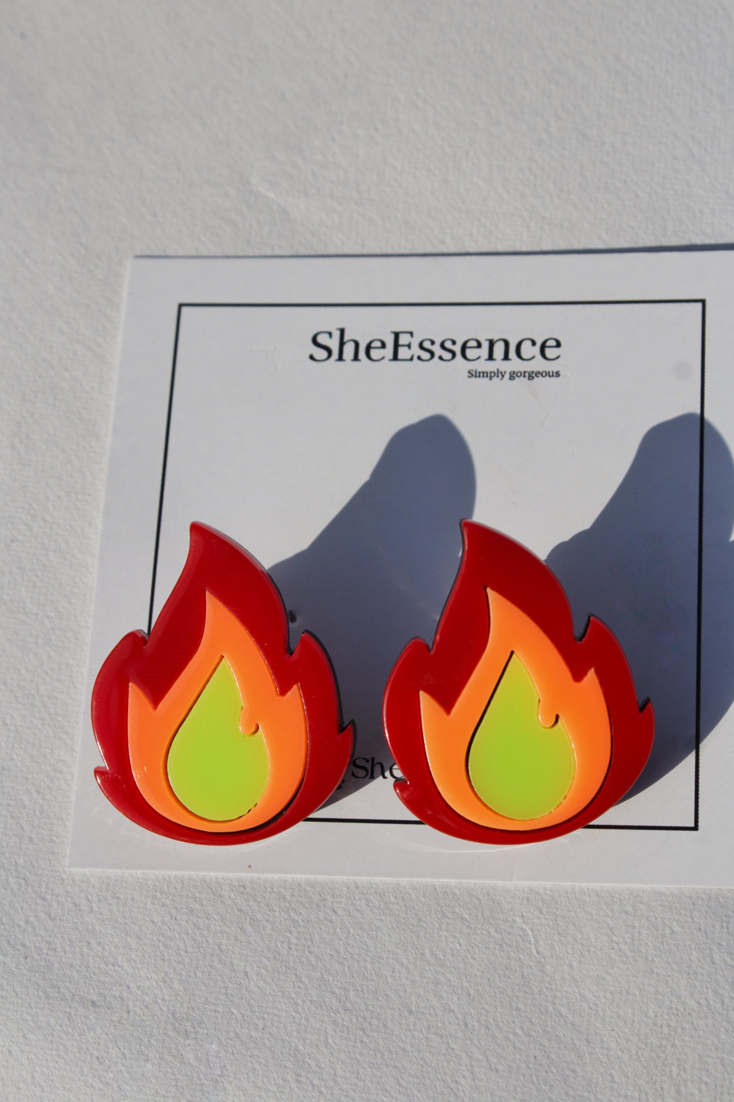 Acrylic Fire Earring by SheEssence