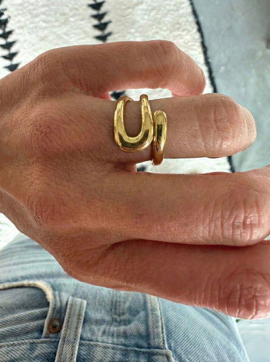 Gold Snake Wrap Ring – Waterproof 304 Stainless Steel-Sheessence
