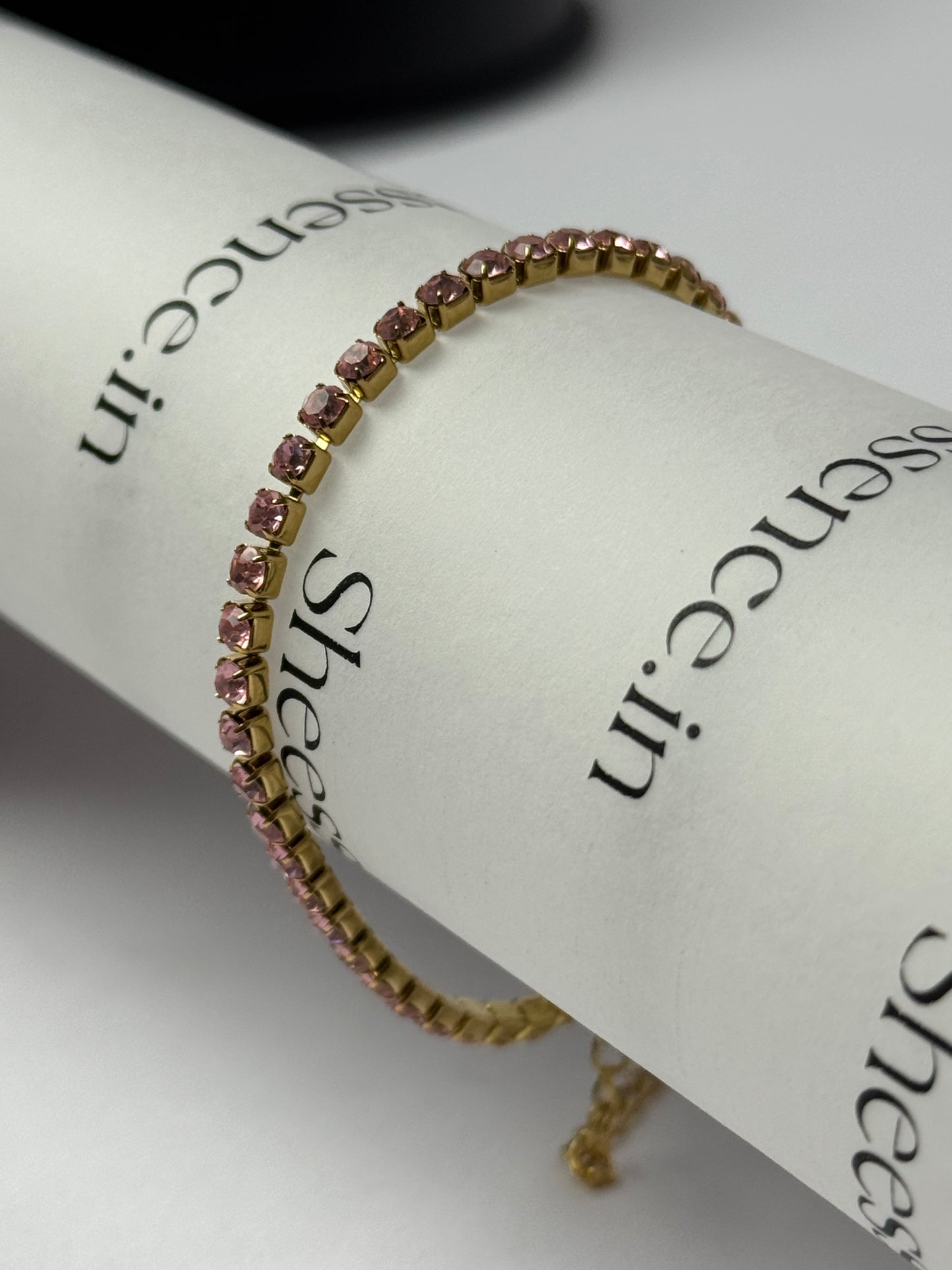 Sweetheart Minimalist Gold Tennis Bracelet | Waterproof Stainless Steel