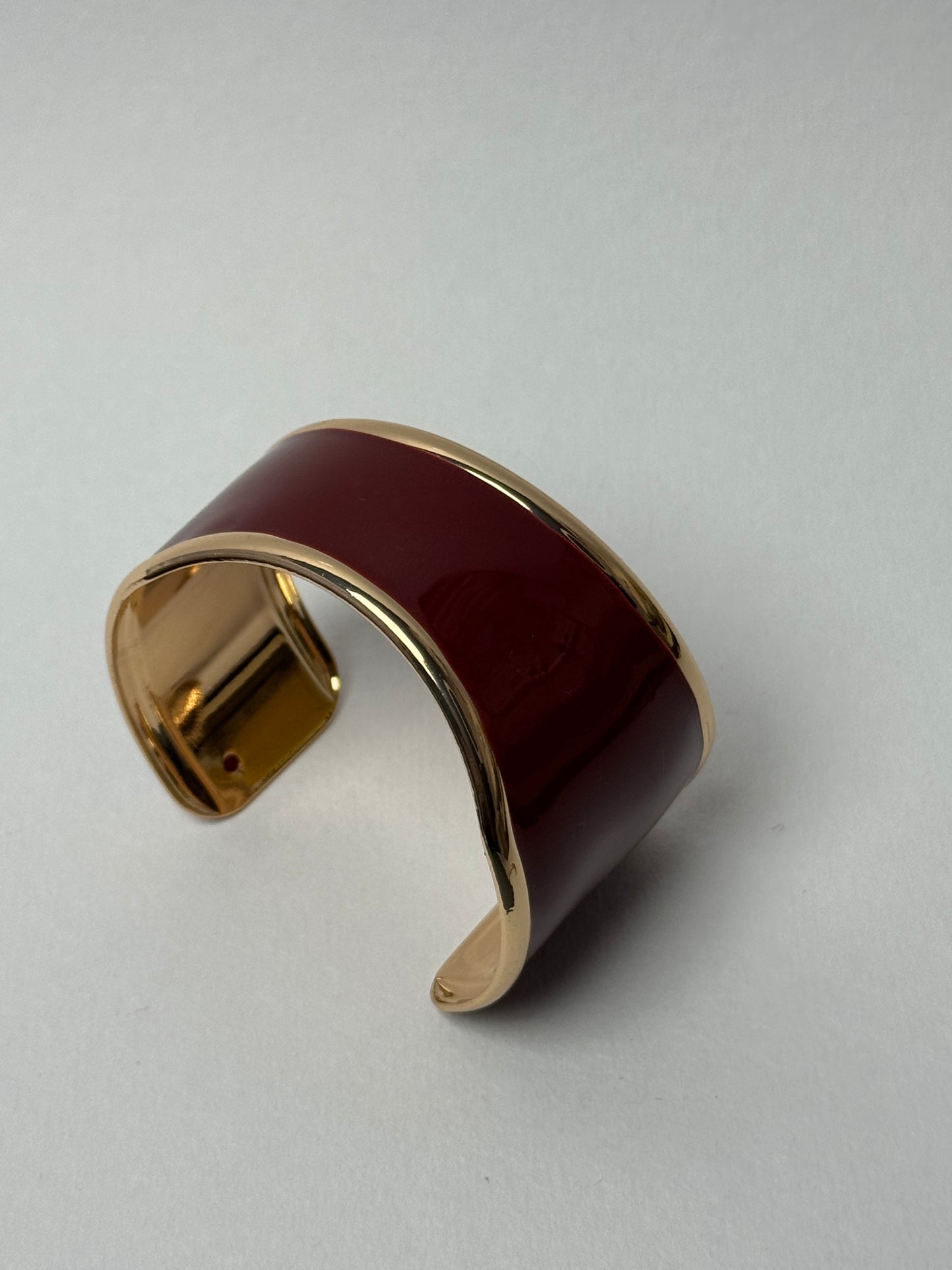 18K Gold Plated Maroon Enamel Drip by Sheessence