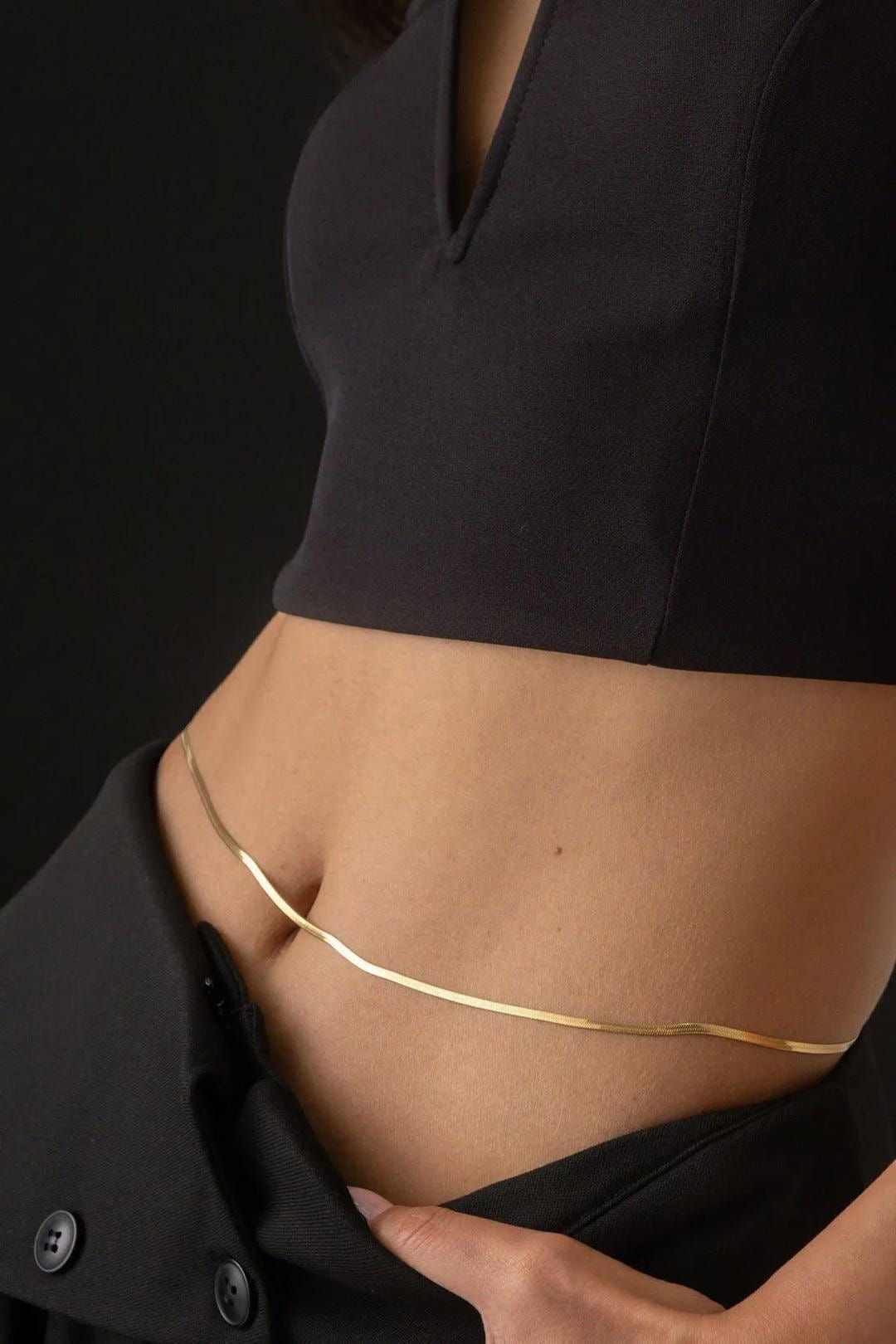 18K Gold plated stainless steel waist chain