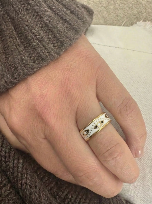Evil eye 18k Gold plated Ring Sheessence
