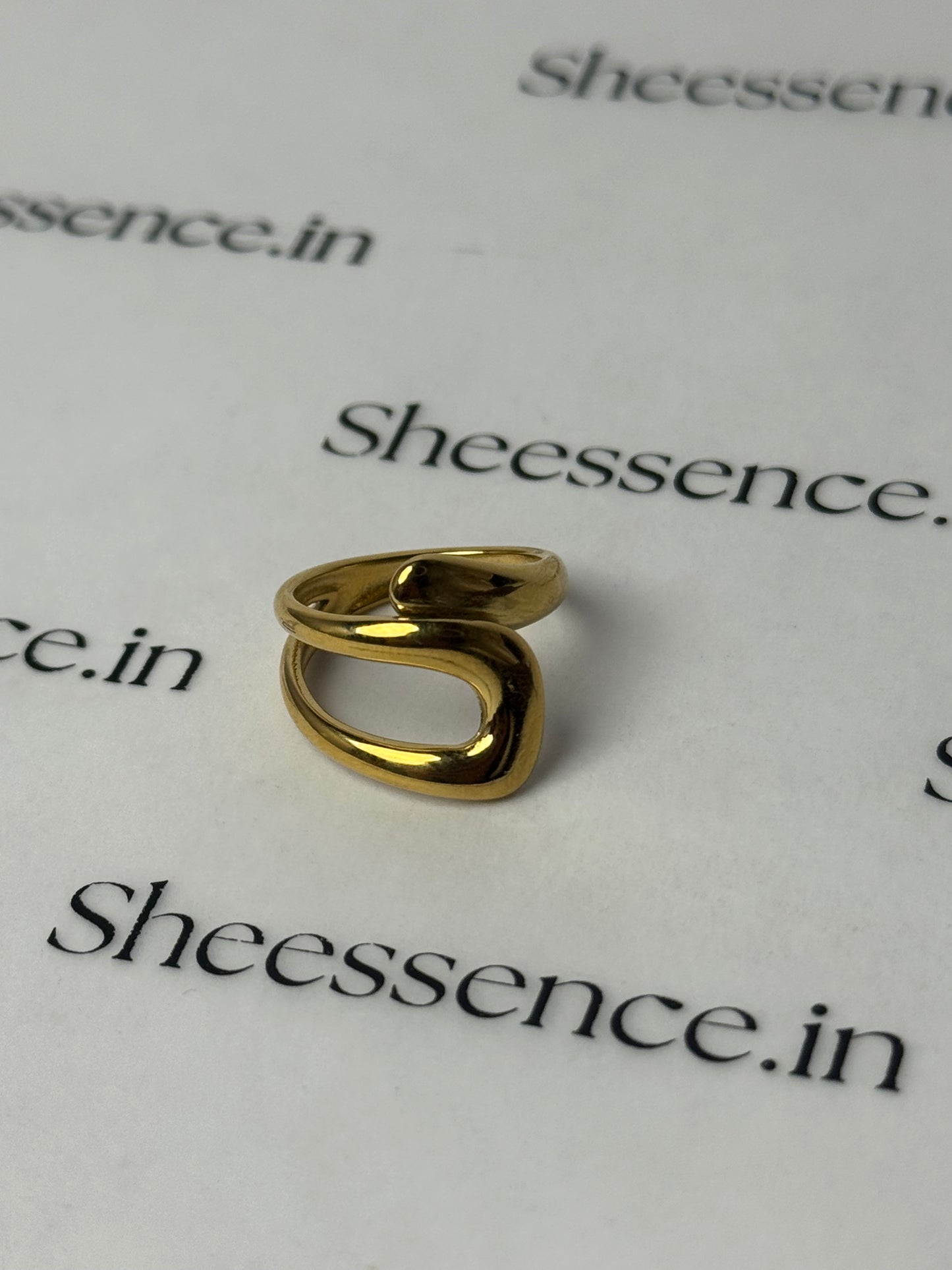 Liquid Gold Sculptural Ring - 18k Gold Plated Waterproof Statement Ring