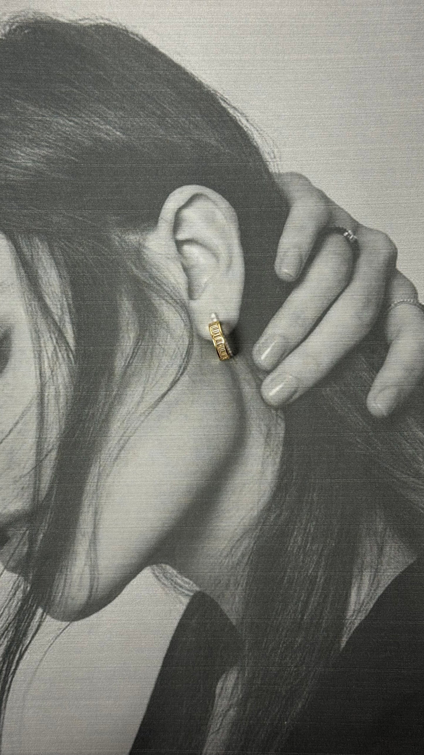 Baguette Huggie Hoop Earrings -Sheessence