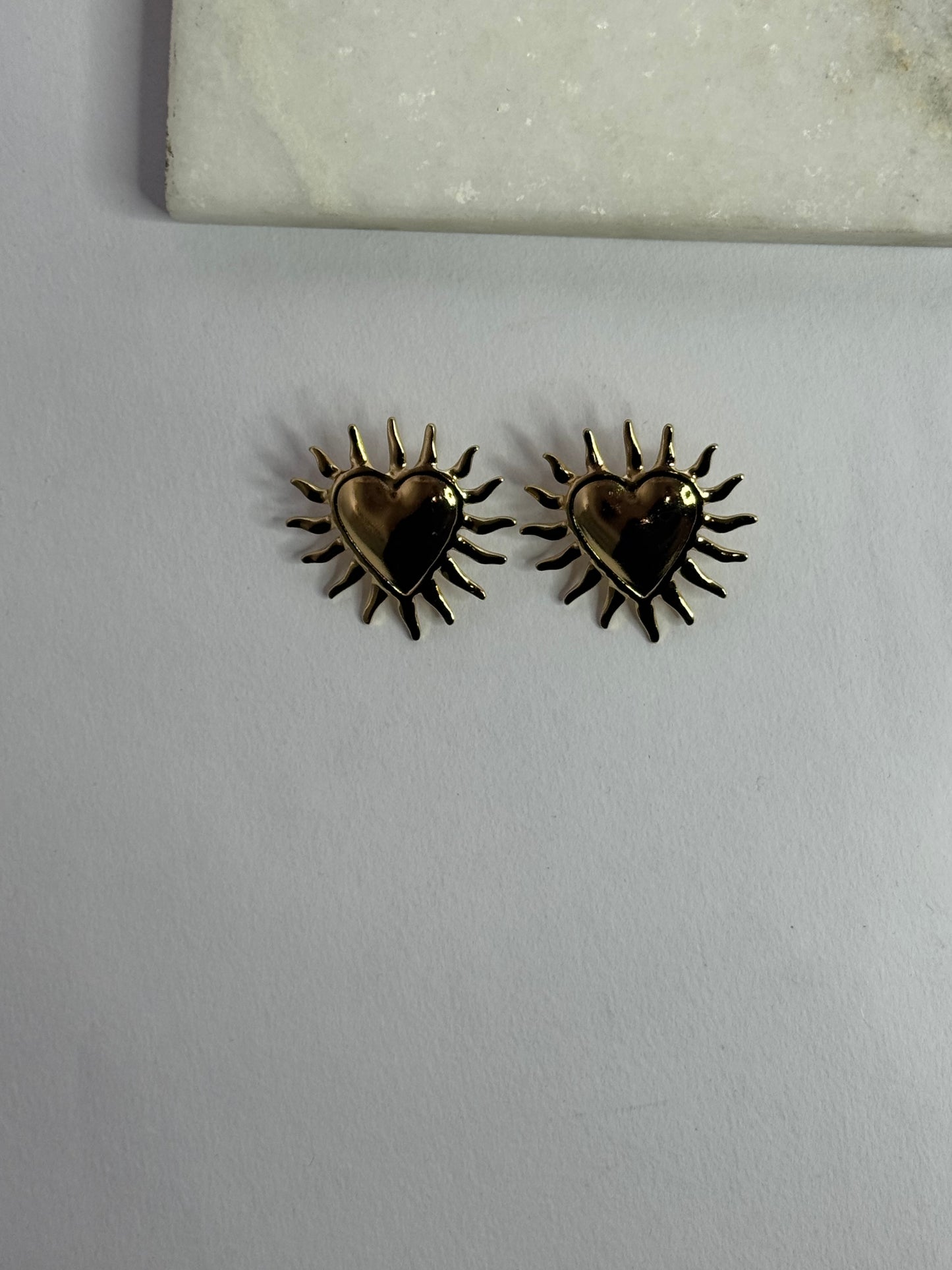 Golden Heart Burst Studs