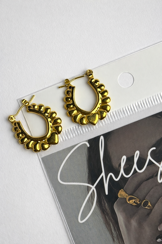 The 'Lovergirl' Hoops | Sheessence Gold Heart Hoop Earrings