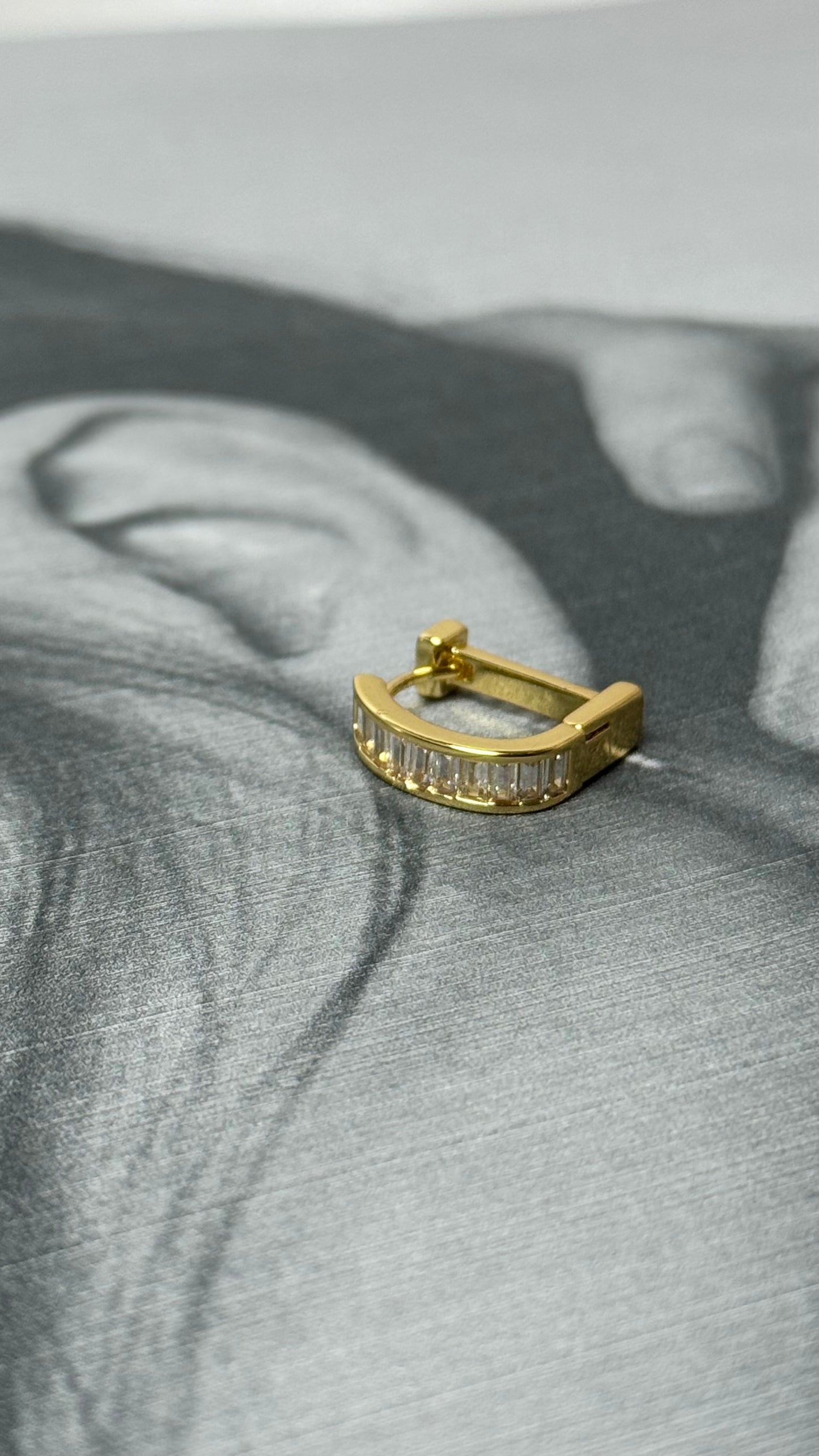 Baguette Huggie Hoop Earrings -Sheessence