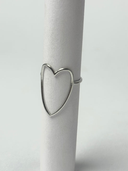 Dainty Silver Heart Ring – 304 Stainless Steel -Sheessence