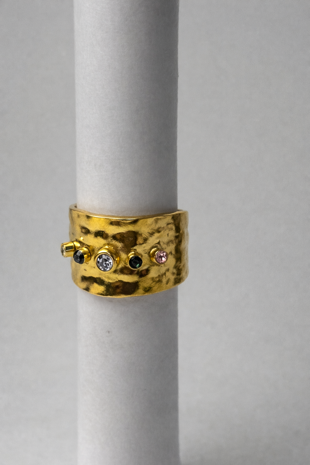 18K Gold Plated Multi-Stone Cuff Ring - Sheessence