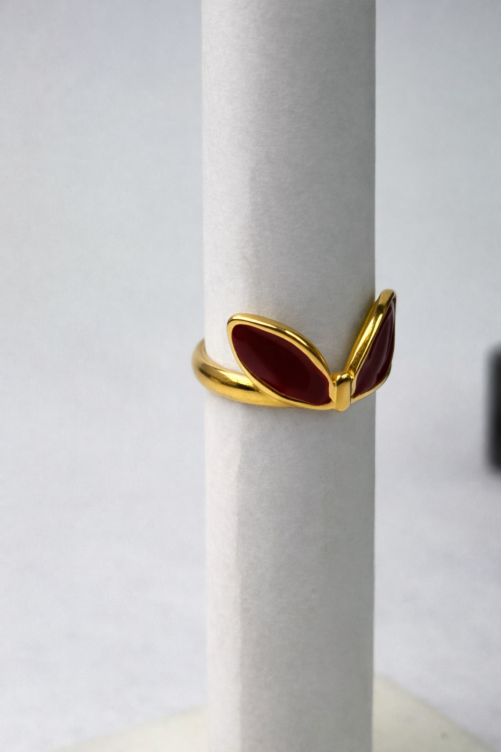 Red Enamel Butterfly Open Ring - 18k Gold Plated Adjustable Band - Dainty Y2K Butterfly Jewelry