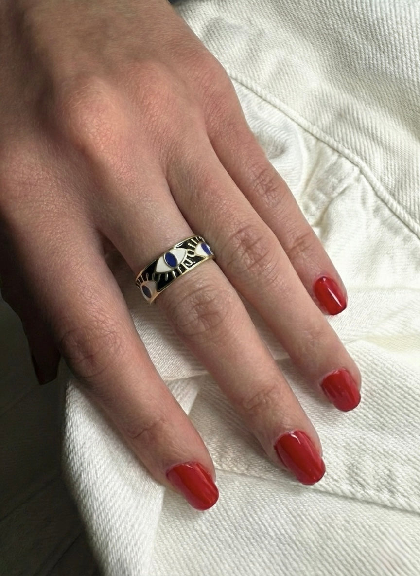 Minimal Evil Eye Ring by Sheessence