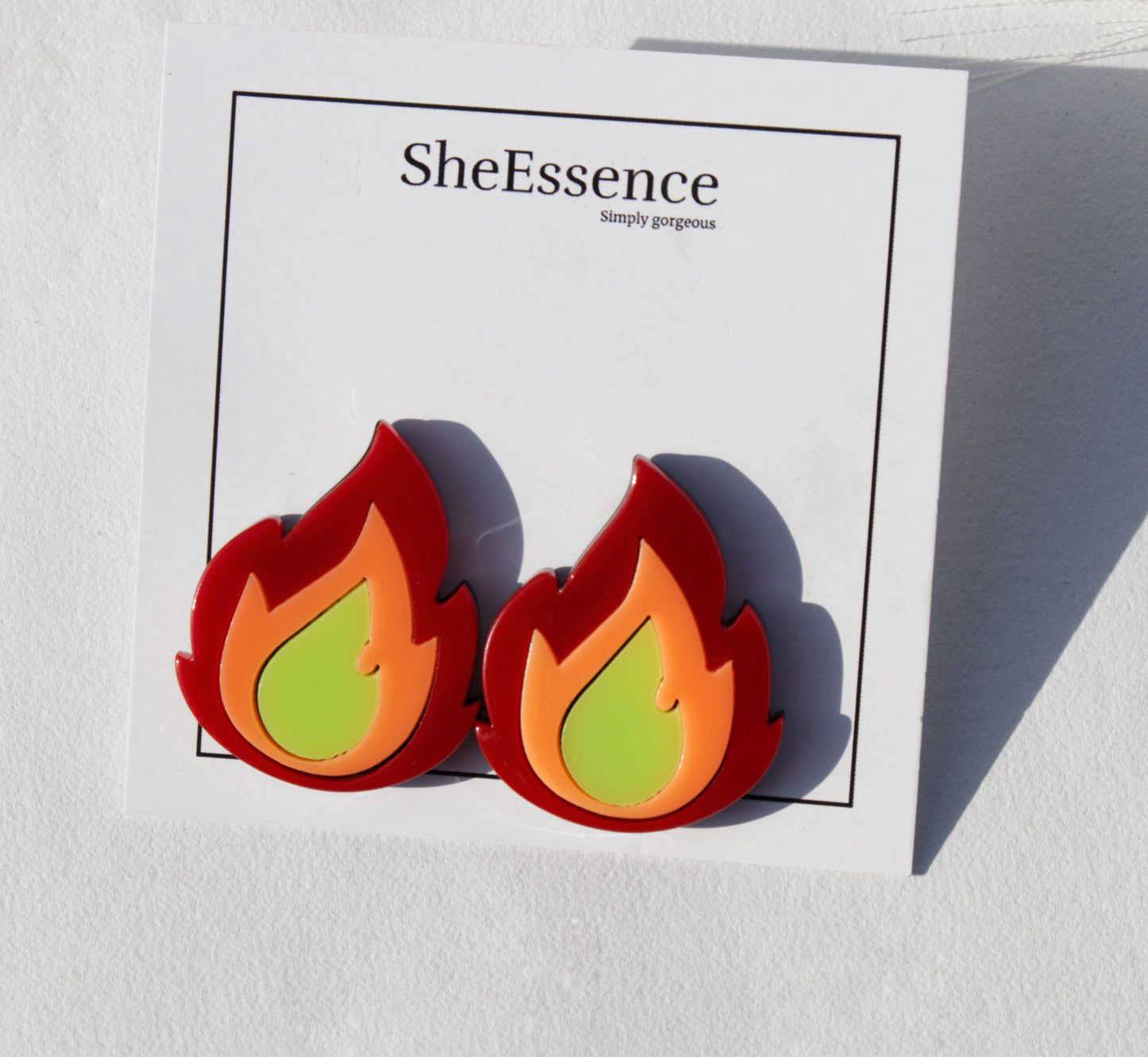 Acrylic Fire Earring by SheEssence