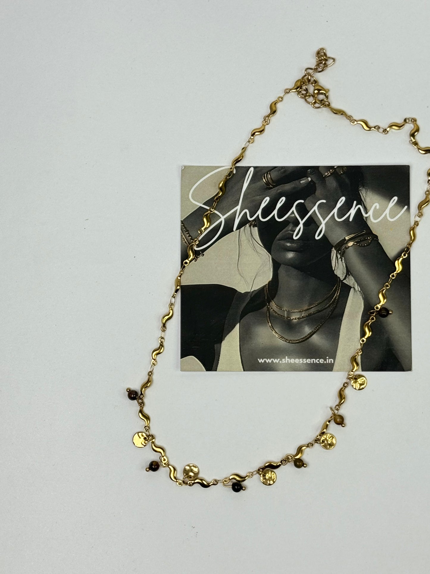 Boho Wavy Link Gold Necklace | 18k Gold Plated Stainless Steel