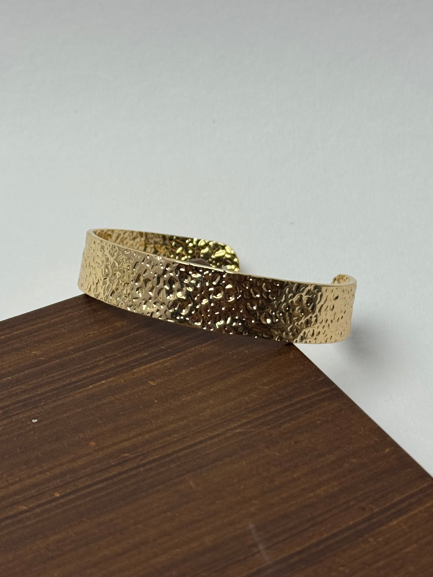 Hammered gold kada Bracelet -Sheessence