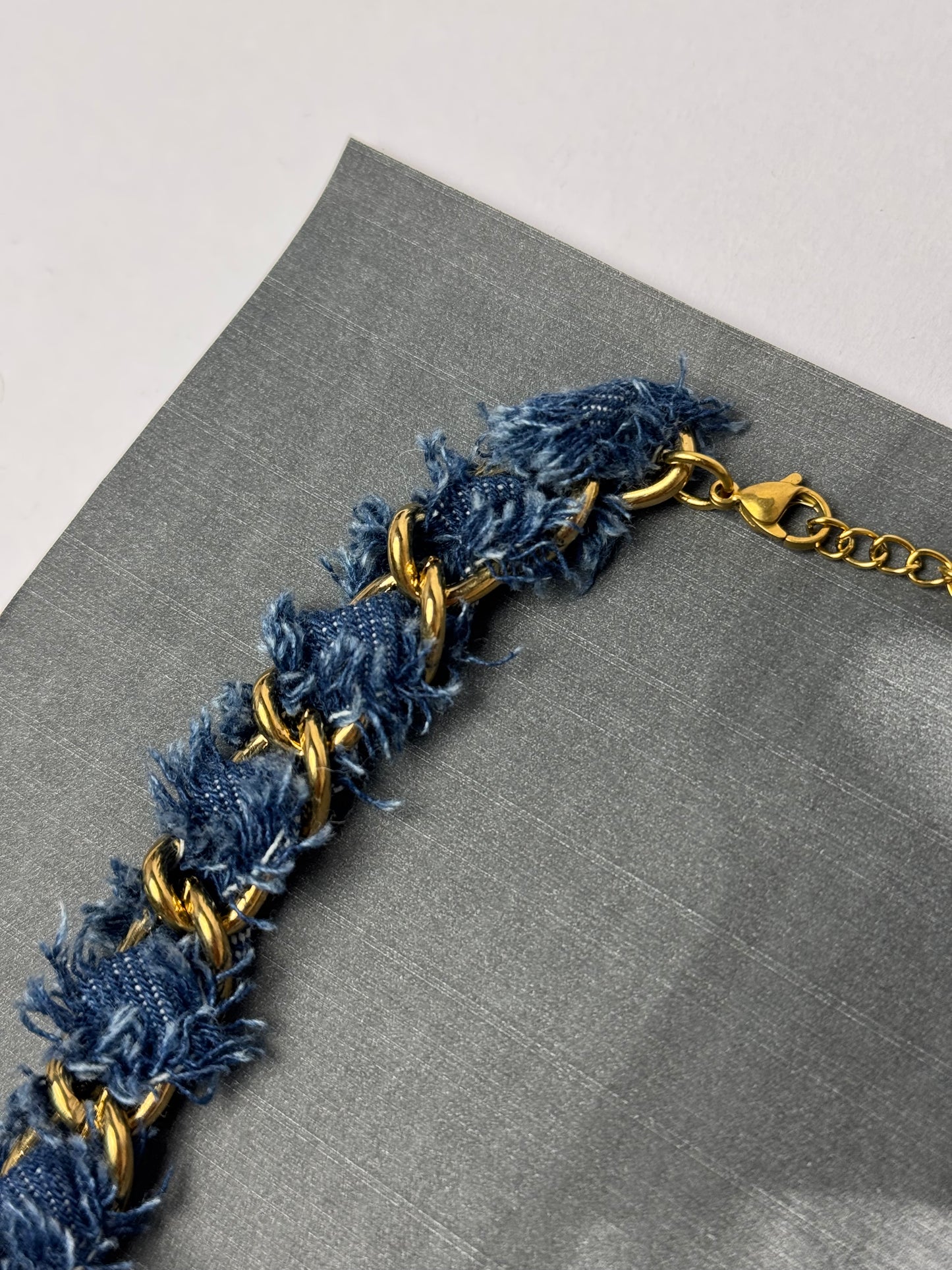 Evil Eye Statement Denim Necklace | 18k Gold Plated & Tarnish-Free