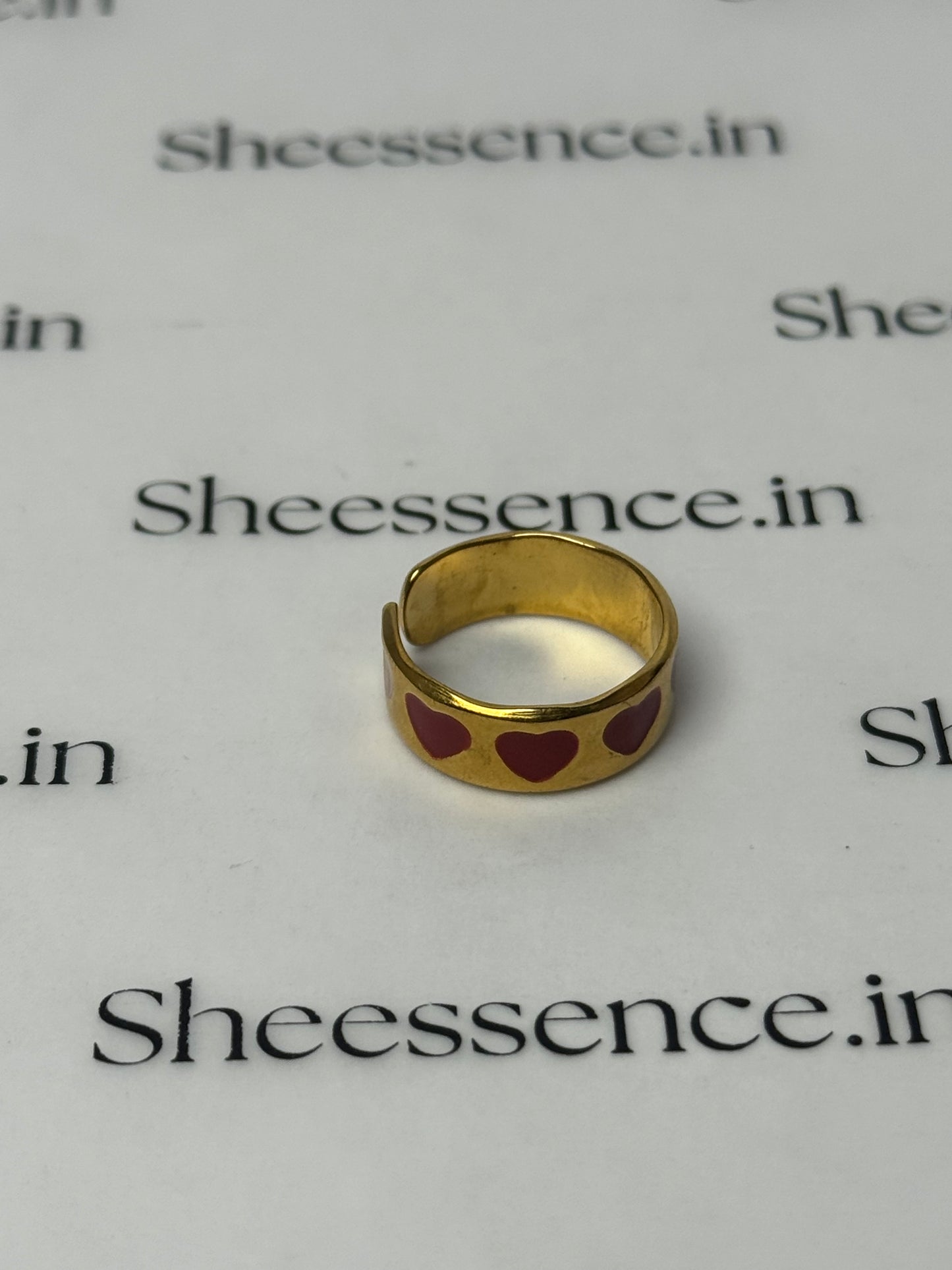 The Lover’s Era Heart Ring - 18k Gold Plated Red Enamel Band - Tarnish Free Aesthetic Jewelry