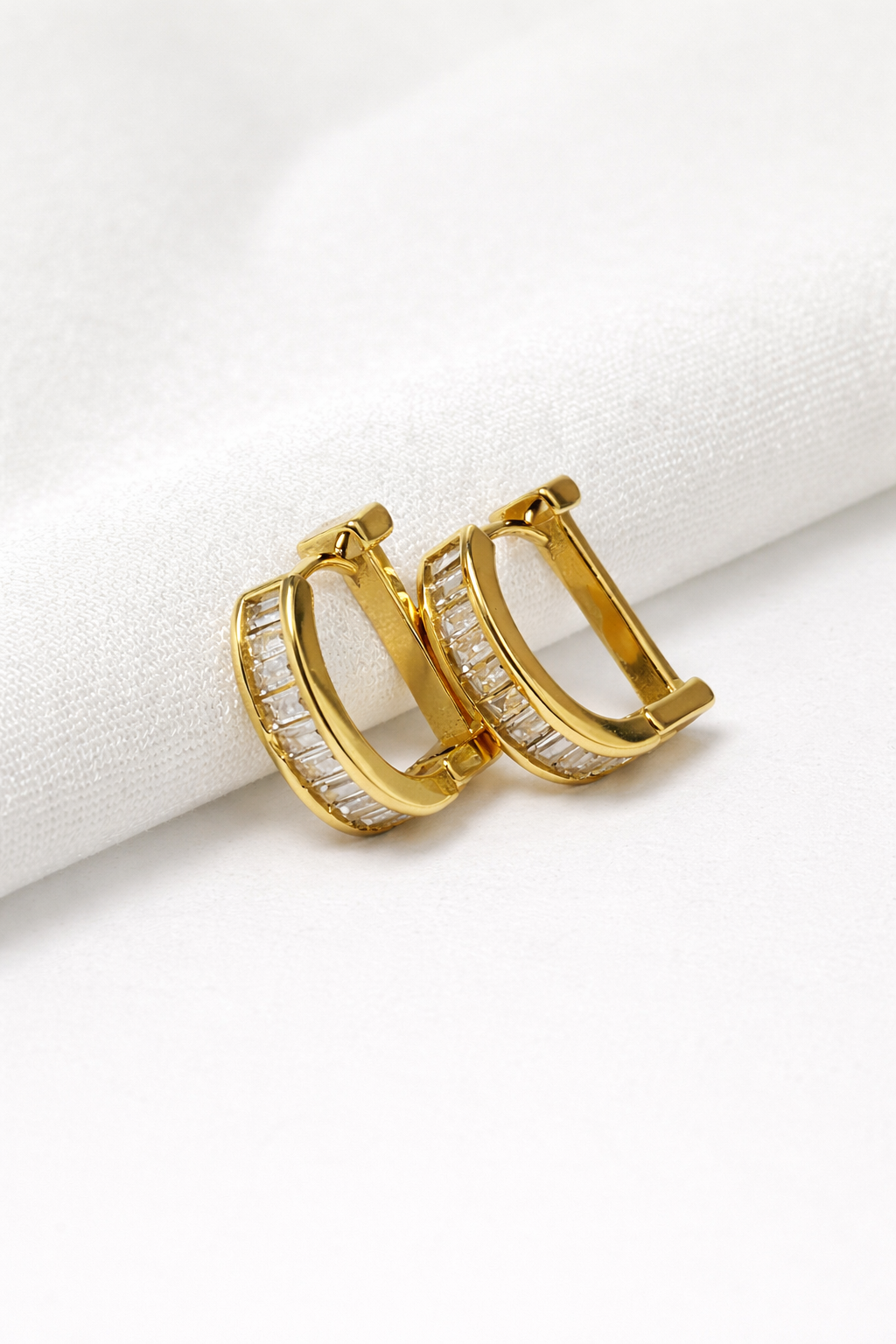 Baguette Huggie Hoop Earrings -Sheessence