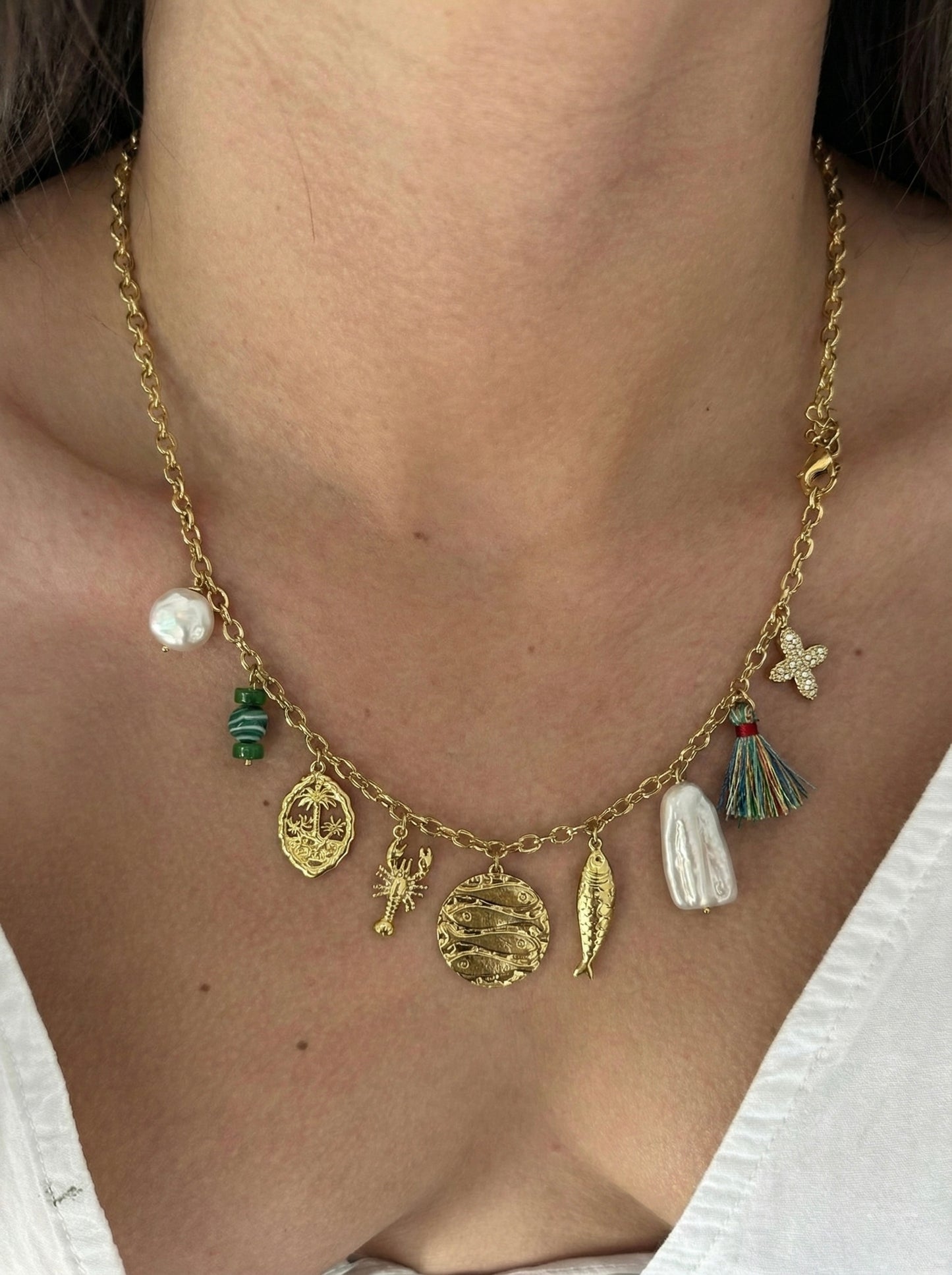 The waterproof ocean water charm necklace